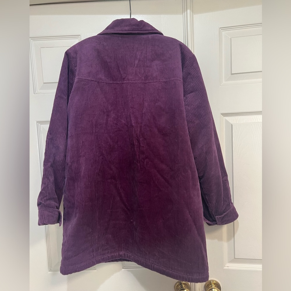 Vintage Corduroy Faux Sherpa Lined Barn purple Jacket house pea Coat size large - Picture 5 of 12